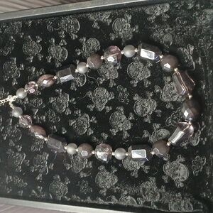 Paparazzi blk/silver chunky beaded necklace